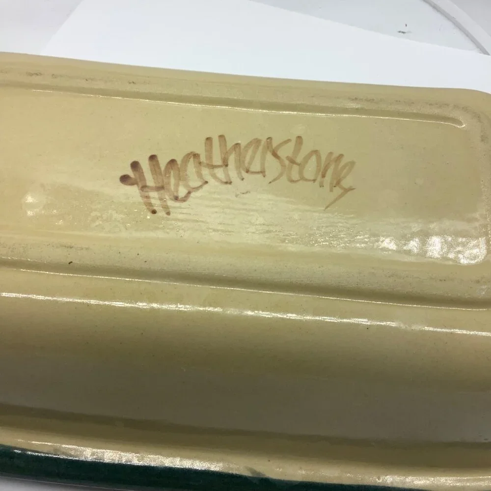 Vtg Handcrafted Hearthstone Ceramic Stoneware Bread Loaf Pan Birdhouse Design‎